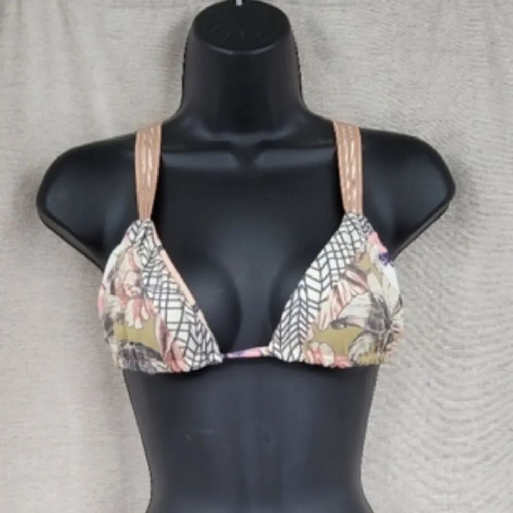 Maaji Reversible Floral Print String Bikini Top Size Medium